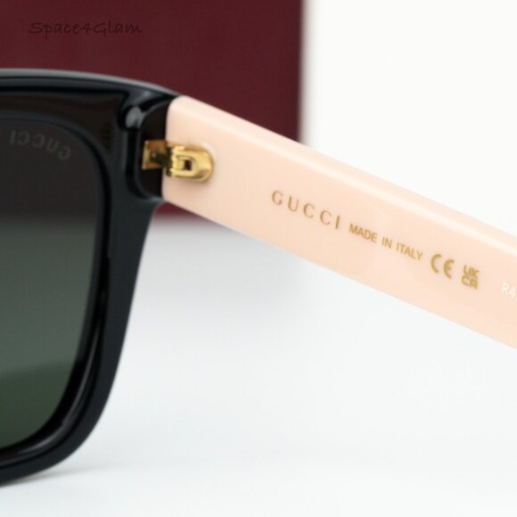 Gucci Women Sunglasses Black Nude Pink Grey Square GG1338S 006 NEW AUTHENTIC - Picture 7 of 8